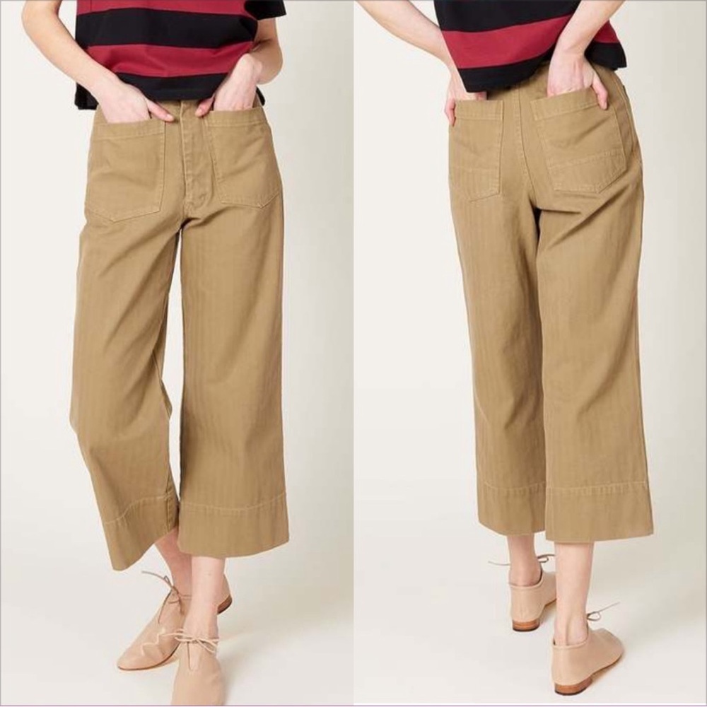 Like New Caron Callahan Steirman Pant in Tan Herringbone Canvas